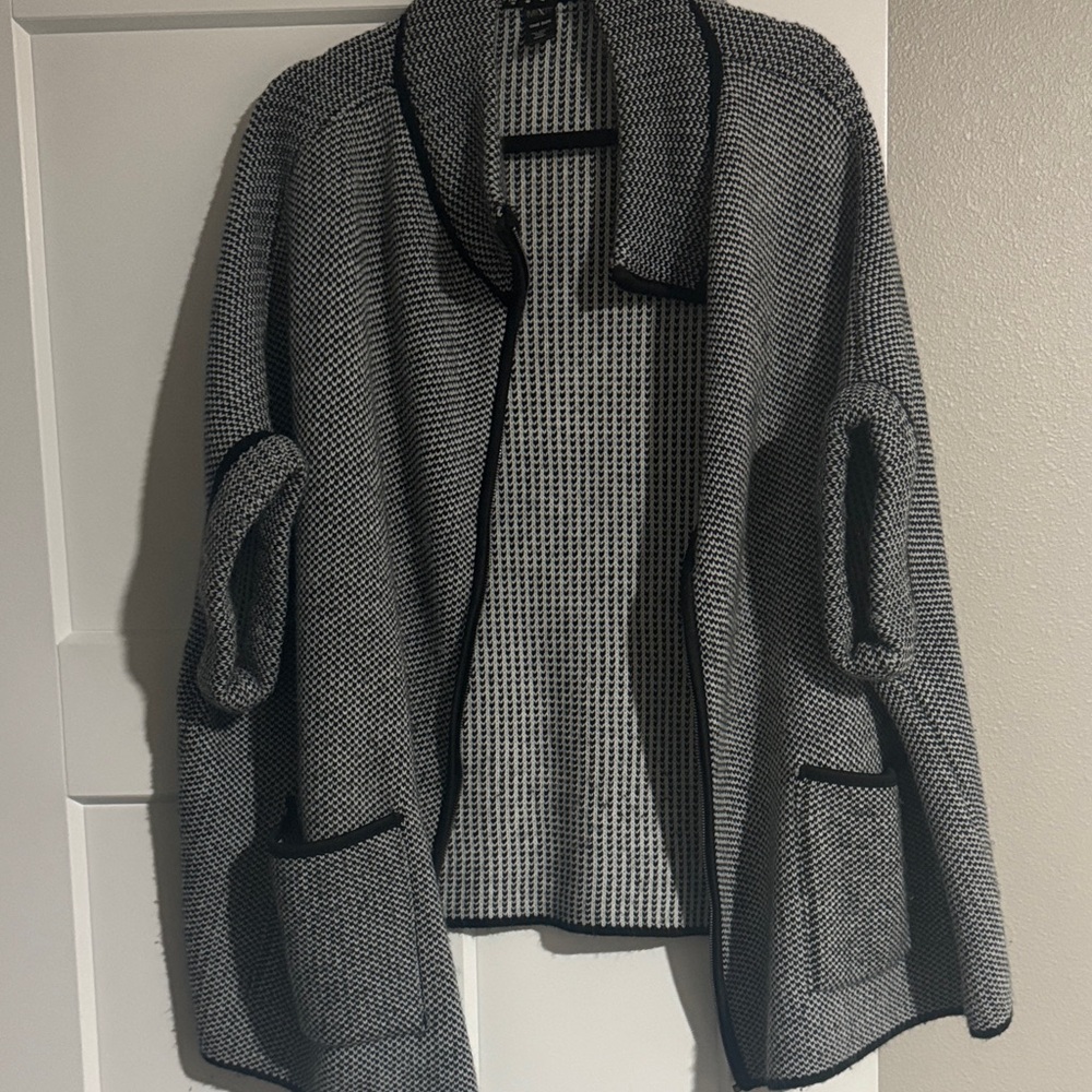 Mixit Black and White Knit Cardigan